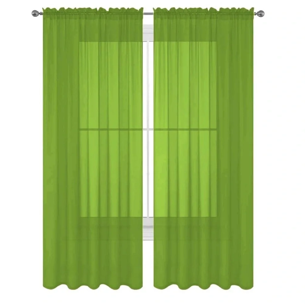 Lush Green Drapes for a Fresh Look lime sheer